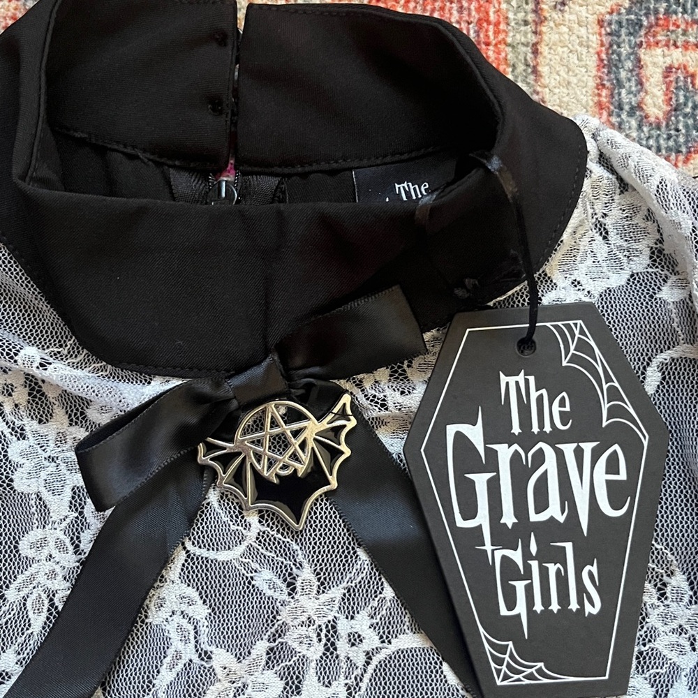 NWT The Grave Girls “Escape the Attic” mini dress, long sleeve by Dolls Kill - Picture 4 of 15
